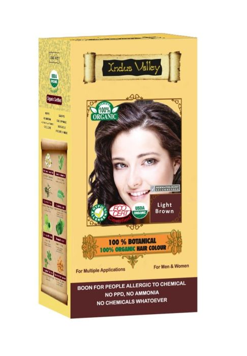 Ziołowa farba Indus Valley jasny brąz roślinna henna 120 g