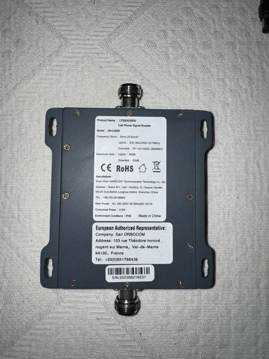 Amplificador de Sinal Telemóvel (Cell Signal Booster) - Como Novo