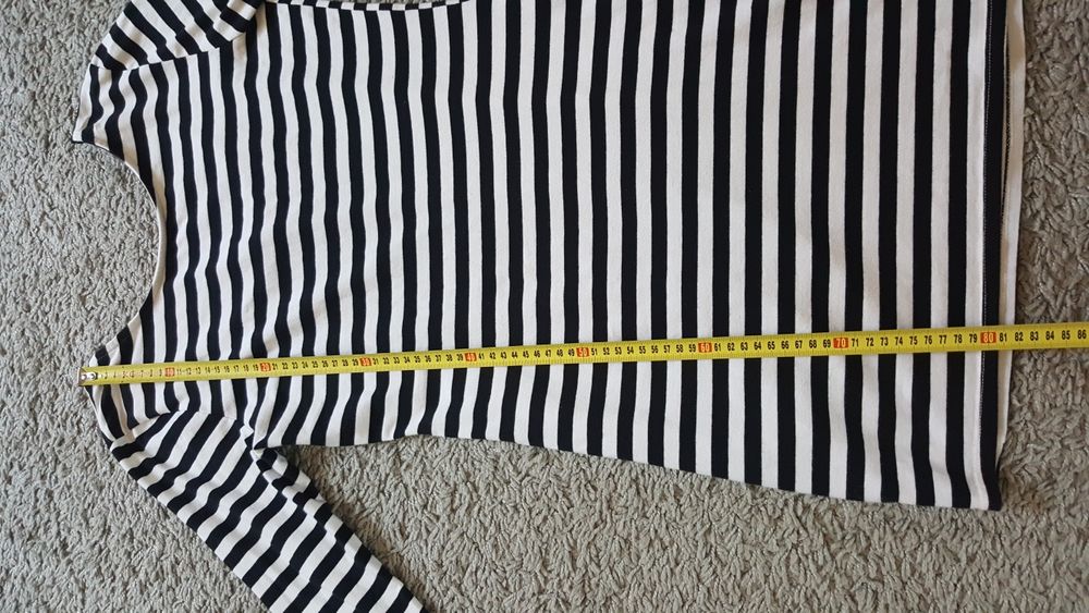 Sukienka w paski na długi rękaw M bawełna