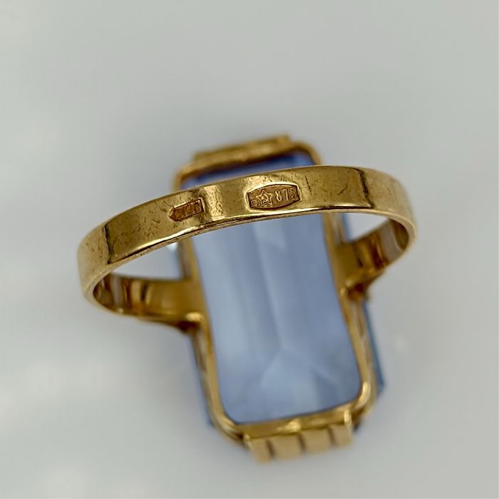 Советское серебряное кольцо 875 пробы (СЮ6) с перунитом