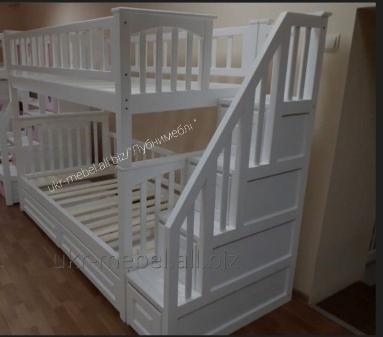 Ліжко двоповерхове деревʼяне"Умка",кровать двухярусная