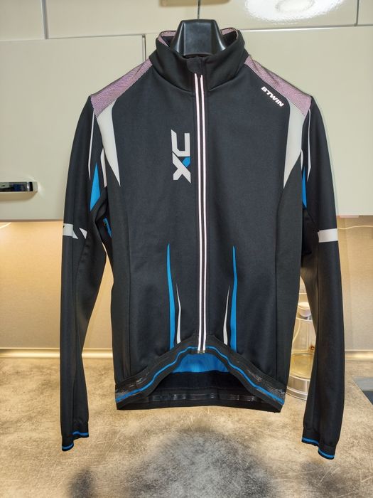 B'TWIN Jacket Bike 500 XC Blue kurtka rowerowa Softshell roz.L kolarska, MTB Szosa, ocieplana polar