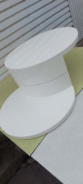 Biały połysk stolik obrotowy ABS