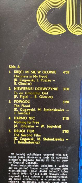 Płyta winylowa Krzysztof Cugowski "Wokół cisza trwa"