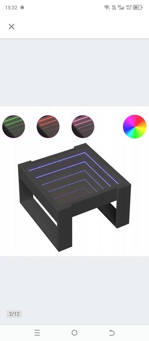 Stolik kawowy LED infinity rgb