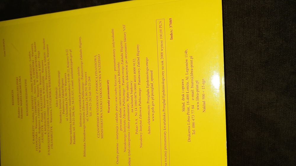 Przeglad epidemiologiczny rok 2008