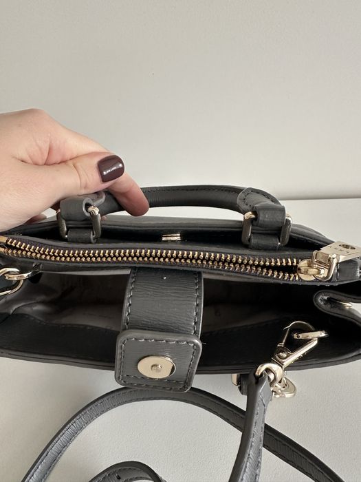 Szara torebka mini do ręki na ramię DKNY
