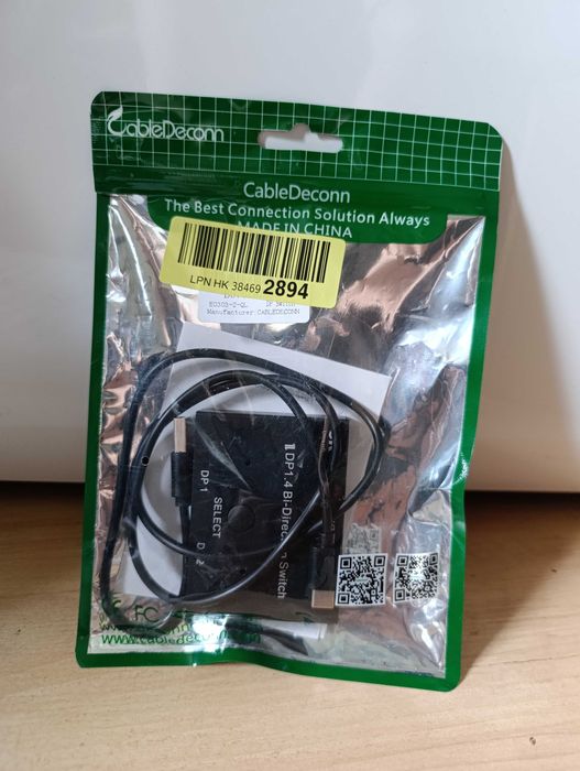 Nowy switch DisplayPort 1.4 CableDeconn przełącznik DP 2w1 1w2