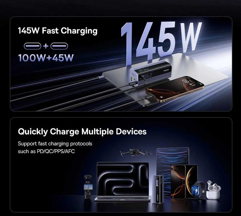 Powerbank BASEUS EnerGeek GR11 для ноутбука 145Вт 20,000мАг