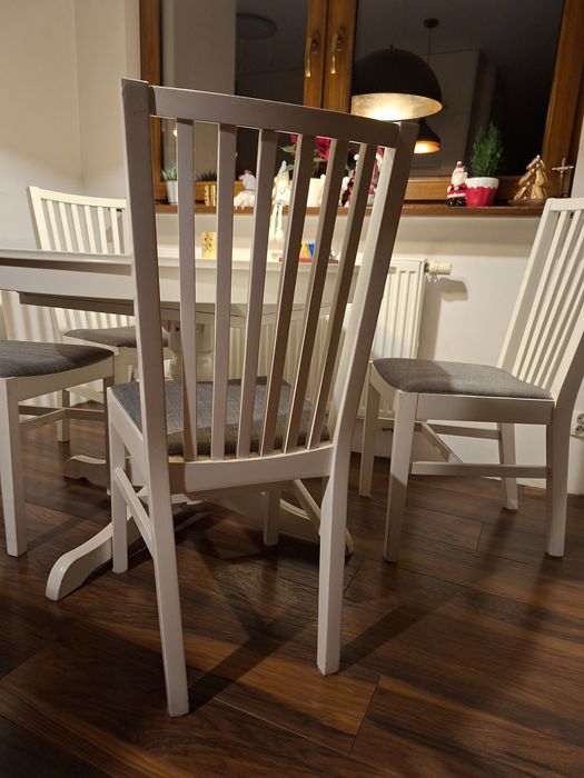 Komplet 5 (4)  krzeseł IKEA NORRNÄS Krzesło Białe/Szare