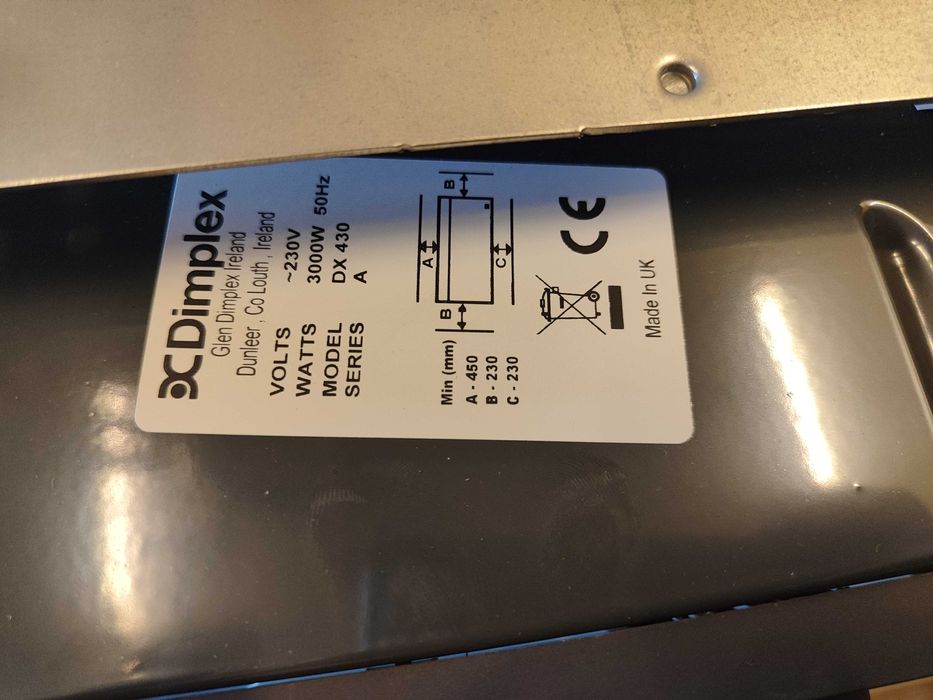 Elektryczny grzejnik konwektorowy Dimplex DX 430 ścienny NOWY