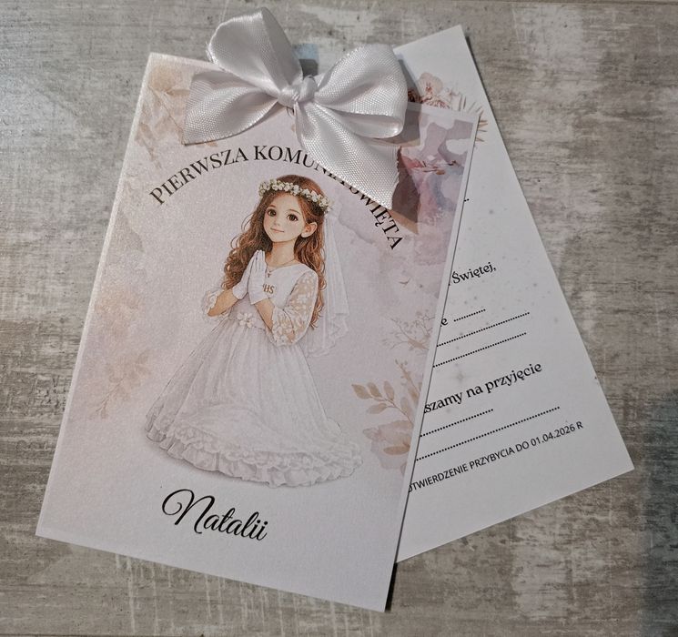 Personalizowane zaproszenia komunijne