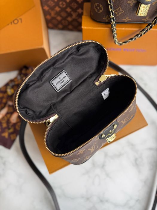 Сумочка жіноча бочонок Louis Vuitton vanity луі вітон коричнева сумка