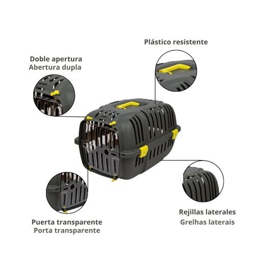 Transportadora de plástico para cães e gatos