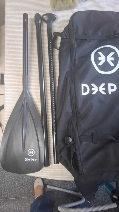 Prancha SUP insuflável + Pagaia + Mala Transporte + Kit reparação + Bomba enchimento