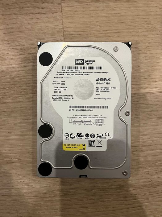 Disco Rígido WD Caviar SE16 500GB 3.5" – 7200 RPM / 16MB Cache