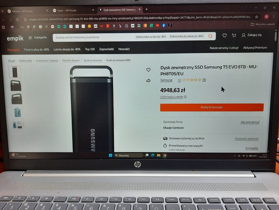 Dysk zewnętrzny,8tb.samsung T5 EVO,usb-c 3.2.Gwarancja