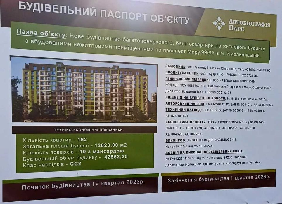 "Автобіографія ПАРК" 47 м2, 1к, 9/10, 39 000$ ВЛАСНИК