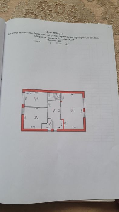Приміщення і ділянка біля ринку.  Червона лінія.
