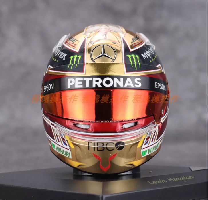 Capacete Fórmula 1 réplica miniatura 1/5 Lewis Hamilton 44