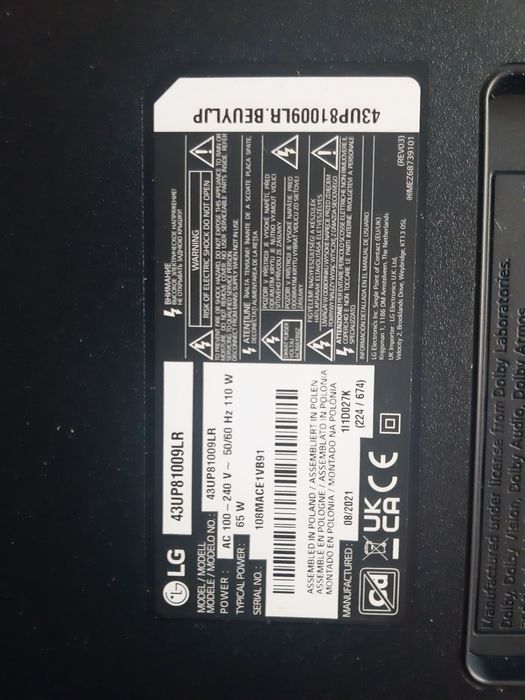 Телевизор lg43up81