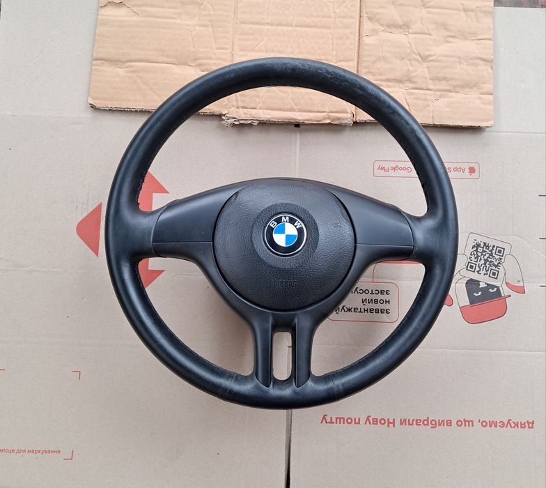 Руль бмв е34 36 38 39 46 53 83 М стиль bmw чорна  шкiра