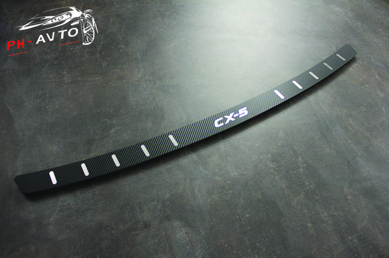 Накладка на бампер Mazda CX-5 CX5 2013-2017 2018+ Нержавійка + Карбон