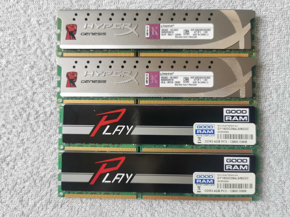 Pamięć RAM DDR3 16GB Kingston HyperX 2x4GB + Goodram 2x4GB