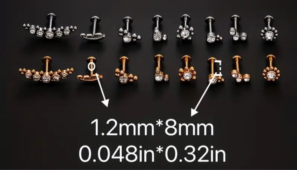 Сережка - лабрет в хрящ