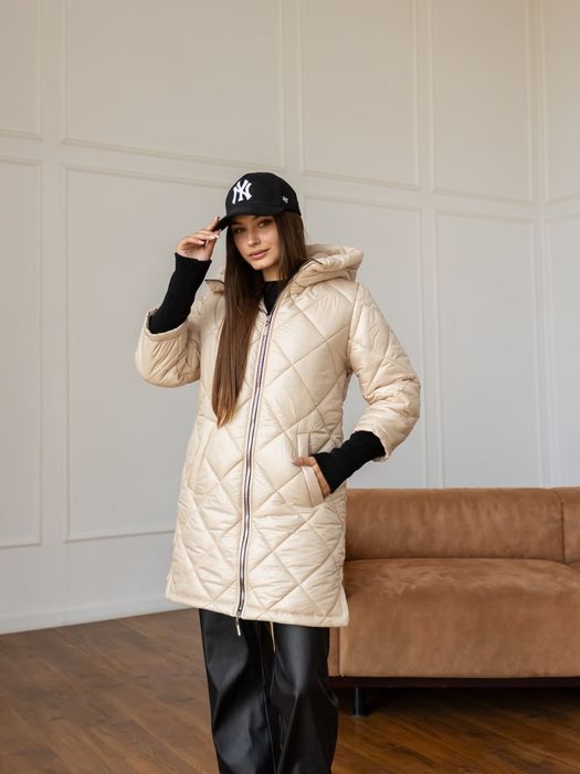 Зимняя женская куртка удлинённая больших размеров 42-72