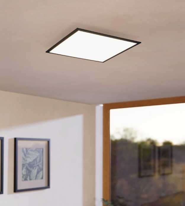 Plafon LED Eglo 60x60 cm 33W czarny 4000K 4700 lm