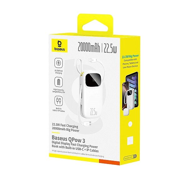Powerbank Baseus EnerFill FC31/20000mAh 22.5W z wyświetlaczem cyfrowym