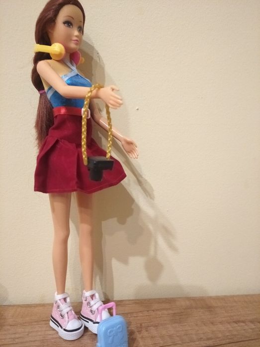 Zestaw akcesoriów dla lalki Barbie  słuchawki, torba i fotoaparat