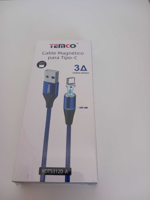Cabo de Carregamento Magnético Tipo C 3 em 1 de 3A
