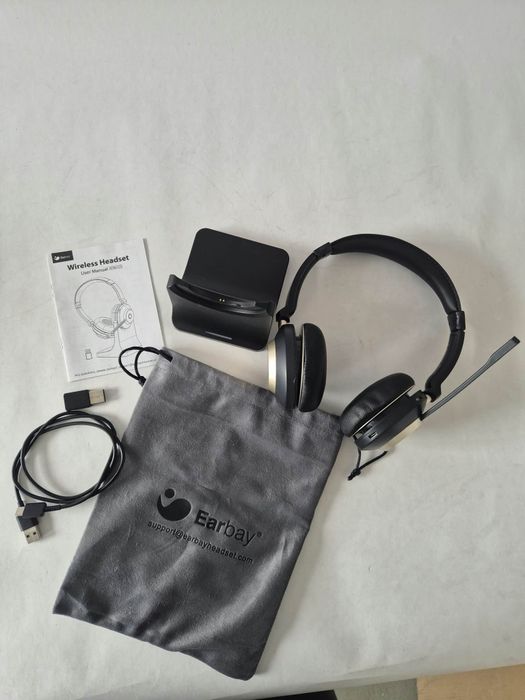 Słuchawki bezprzewodowe earbay bluetooth z mikrofonem + stacja ładująca