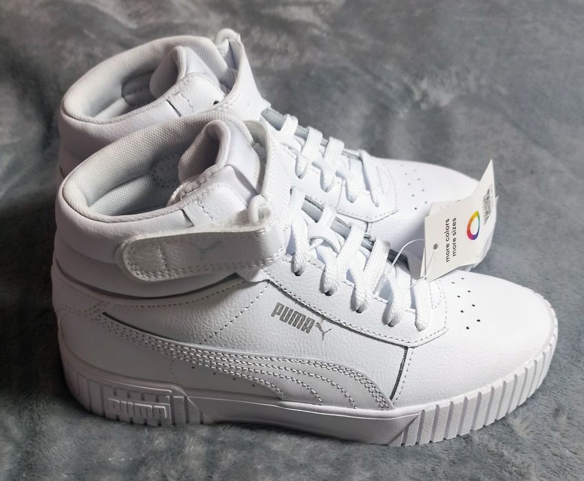 Sneakersy Puma Carina Mid Jr białe
