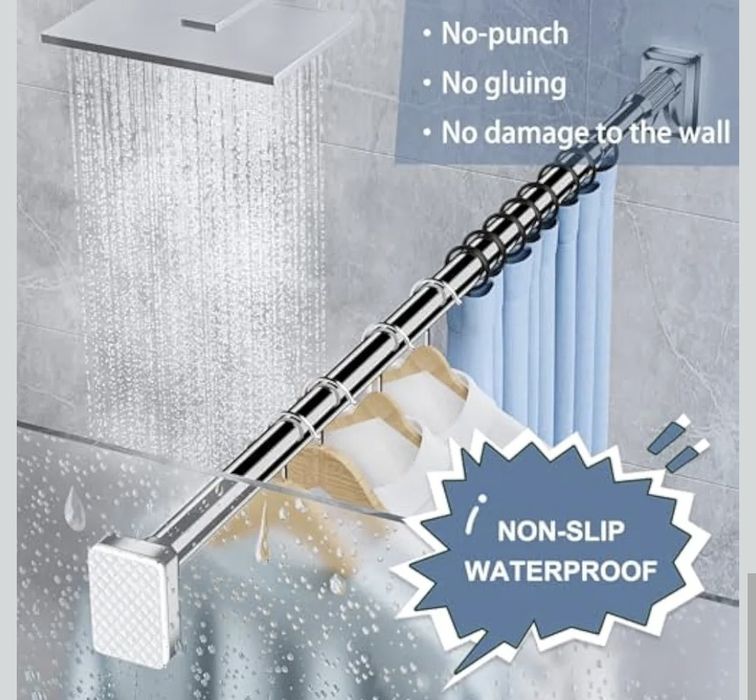 GENERIC Wysuwany teleskopowy karnisz ze stali nierdzewnej 410-500 cm