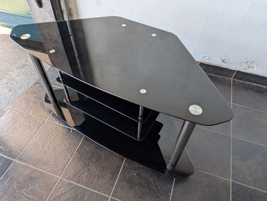 Móvel TV vidro temperado preto