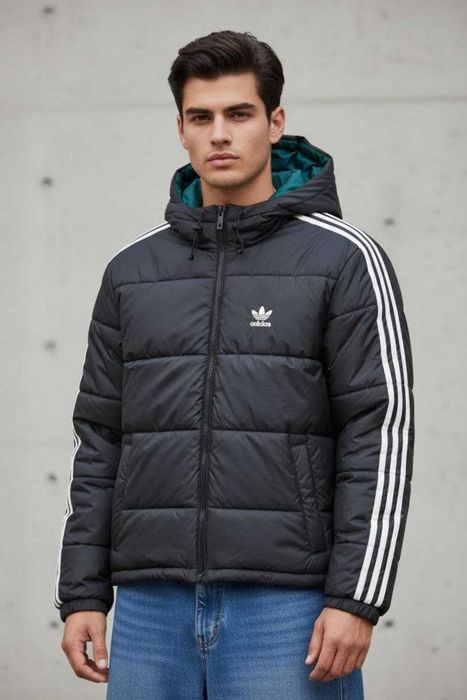 Двусторонняя зимняя куртка Adidas Originals reversible с капюшоном