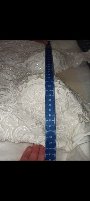 Śmietankowa suknia ślubna 38 + welon