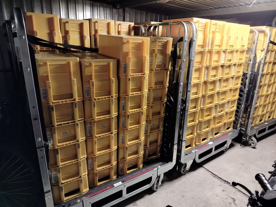 skrzynki plastikowe zestaw 3 szt.  pojemnik, kuweta 41x26x27,5 cm,