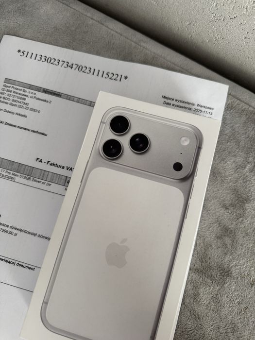 IPhone 17 Pro Max 512GB Sliver Nowy PL Warszawa Bemowo • OLX.pl