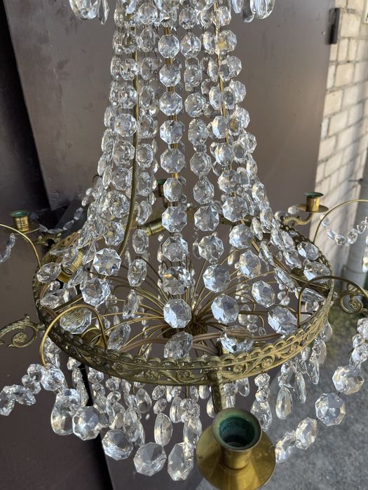 Люстра  19 век.бронза хрусталь