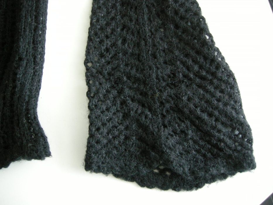 Camisola preta Lã Mango tamanho S efeito crochet