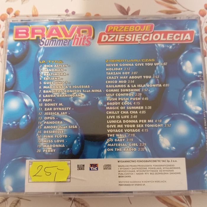 Bravo Summer Hits, Przeboje dziesięciolecia, CD stan dobry, gra