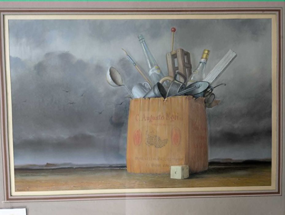 Pastel, obraz Marian Michalik "Pozorna wielkość" 1987
