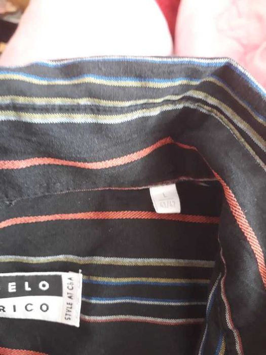 Koszula męska w paski, rozm L do XL.