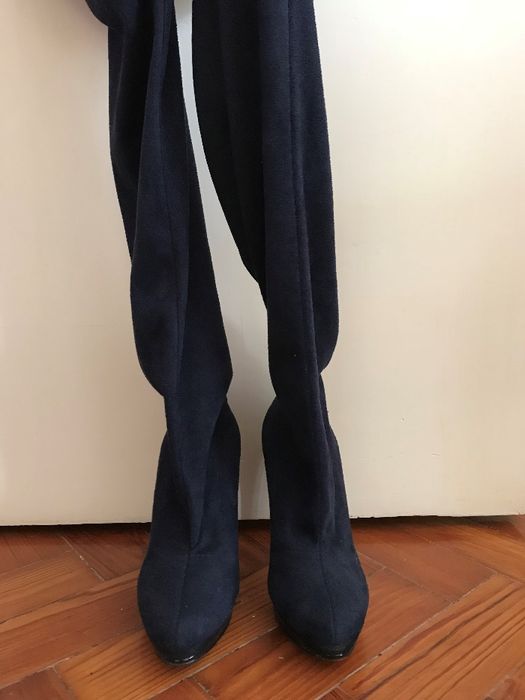 Botas azuis de camurça