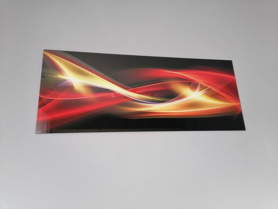 Szklany obraz poziomy czarno-czerwono-żółty