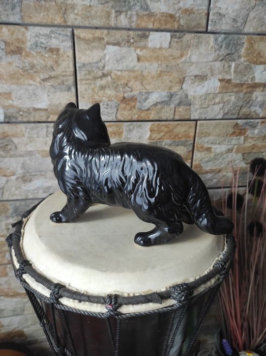 Porcelana Coopercraft duzy kot czarny